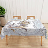 Lofaris Elegant Purple Ripple Rectangle Tablecloth with Gradient Effect for Modern and Abstract Dining Decor